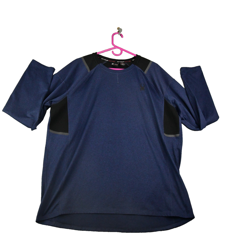 Spyder Pullover Shirt Mens XL Blue ProWeb3 Long Sleeve Athletic Performance